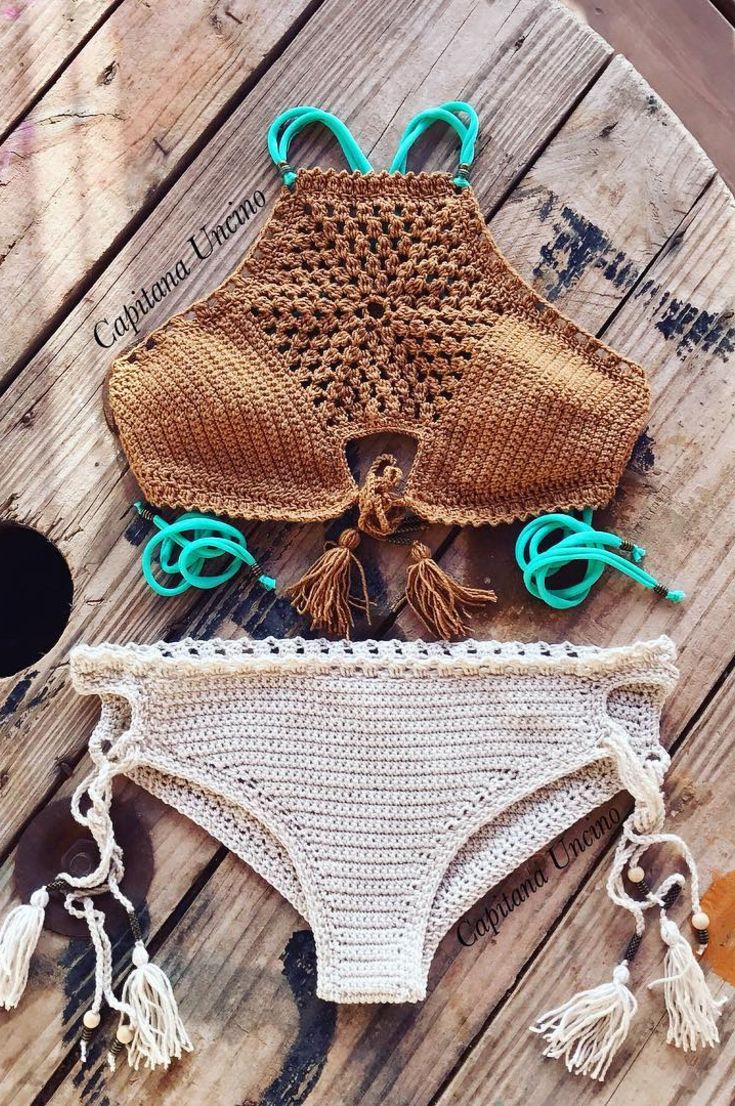 Crochet Swimsuit; 30 Beautiful Beach Knitted Swimsuit Patterns You Must